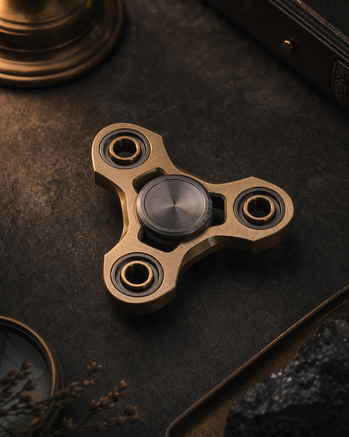 Aerospace brass fidget spinner