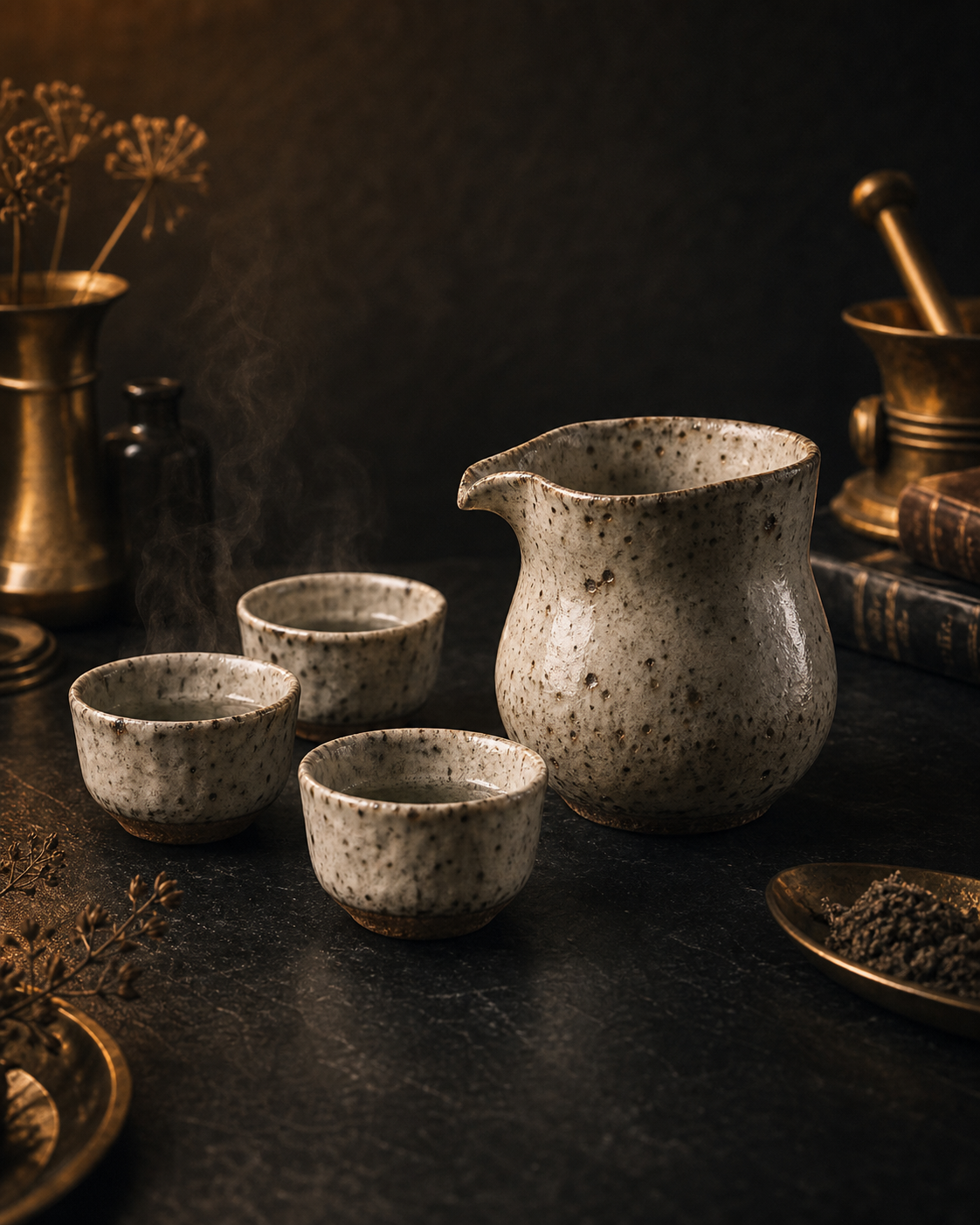 Wabi-sabi ceramic pour set